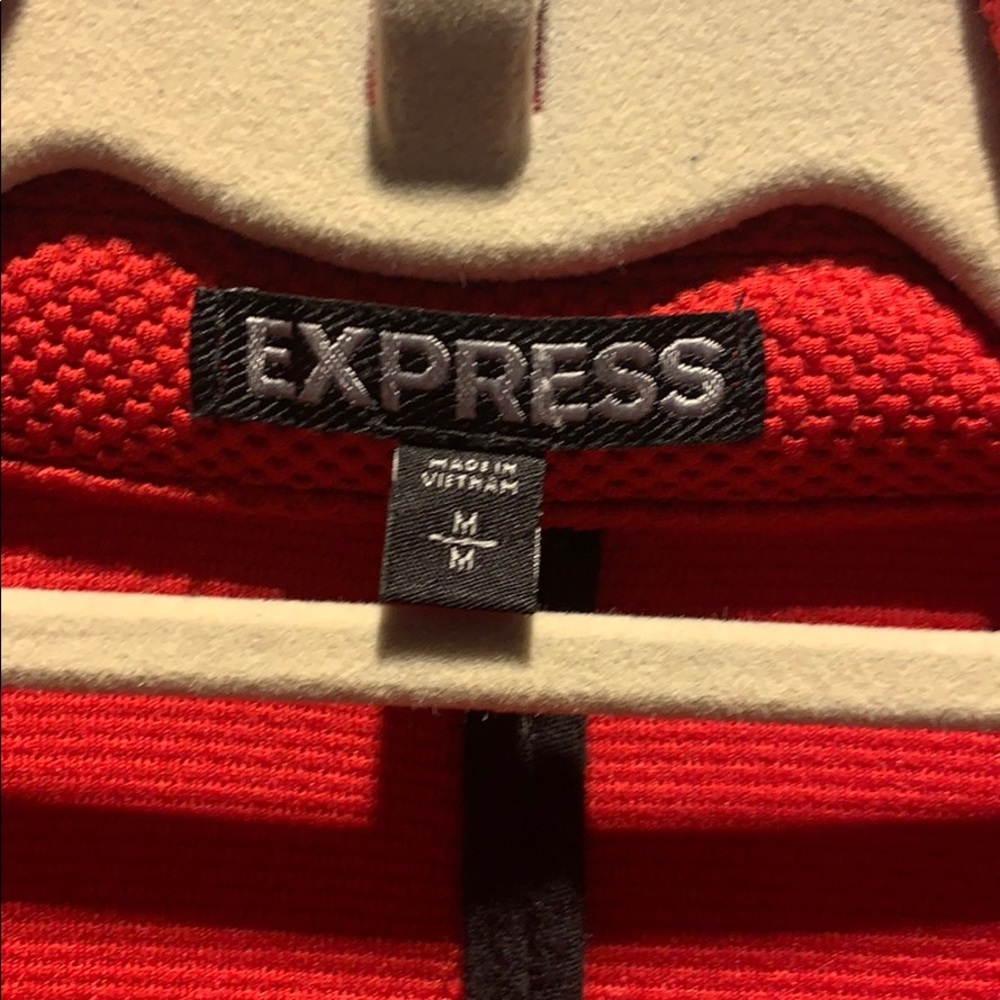 Express Red Textured Moto Jacket - Picture 2 of 5
